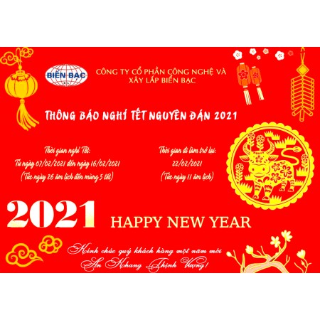 Thông báo nghỉ tết Tân Sửu - 2021